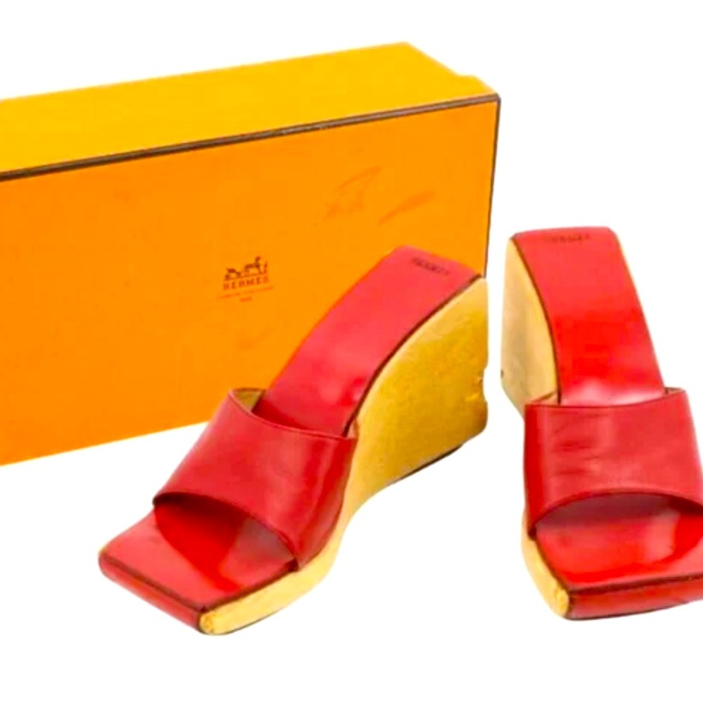 Hermes Wood Sole Sandals Size 37